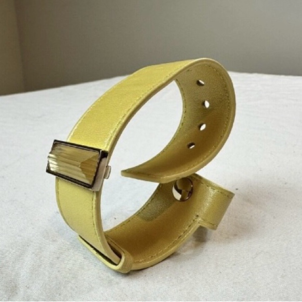 LALIQUE | LAMB LEATHER YELLOW CRYSTAL CHARM BRACELET ✪NEW✪